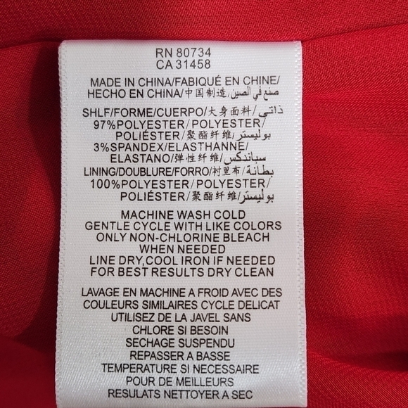 BCBG Red Mini Satin Pockets Empire Waist Thick Strap Dress Sz S - Picture 9 of 12